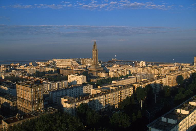 Le Havre. 'Een stad die in de oorlog totaal is verwoest en daarna opgebouwd door Auguste Perret.' Beeld  