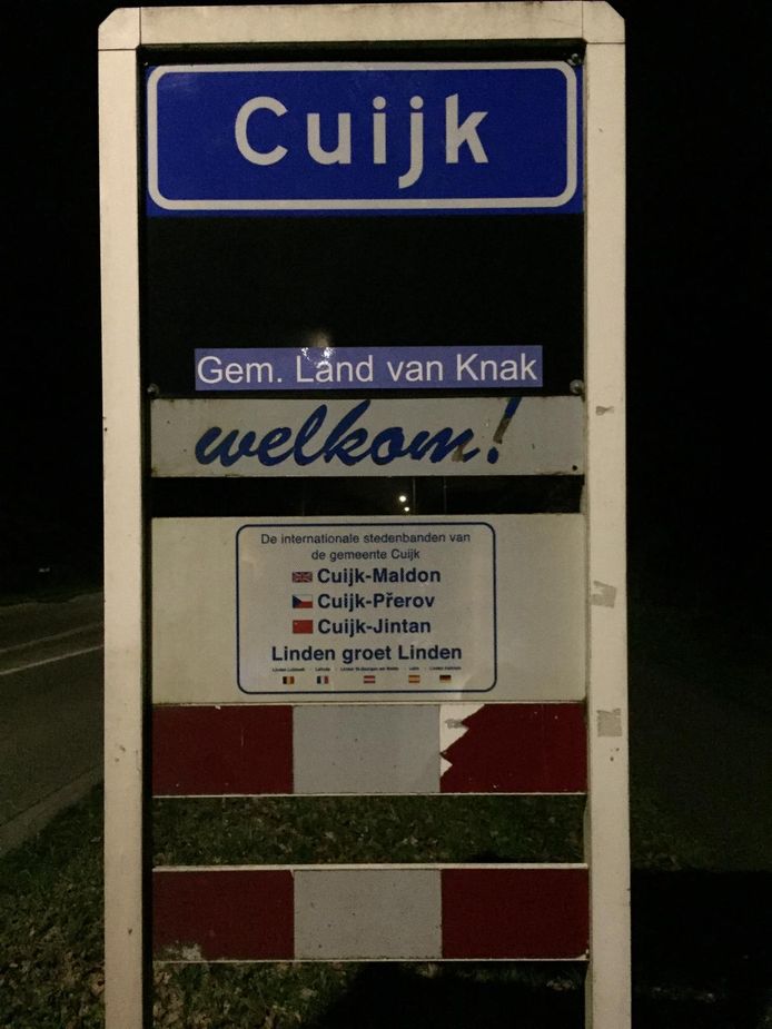 Nieuwe naam in Cuijk: Gemeente Land van Knak