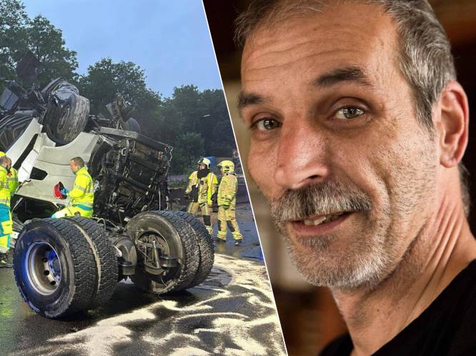 “Hij was 18, ik was 16, sindsdien waren we onafscheidelijk”: vrachtwagenchauffeur Dirk (54) laat vrouw en 9 kinderen achter na ongeval