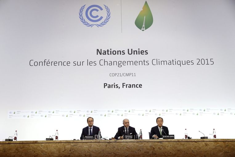 Tijdens de klimaattop in Parijs is vastgesteld dat de opwarming van de aarde aan het einde van deze eeuw beperkt moet blijven tot 1,5 graad Beeld epa