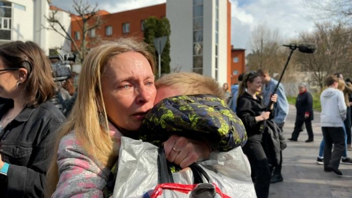 It was an emotional meeting between mother Irina and her son Bogdan.