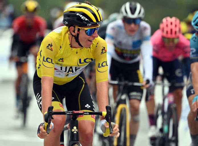 Achter de rug Tadej Pogacar moeten zijn concurrenten strijden om de podiumplaatsen.