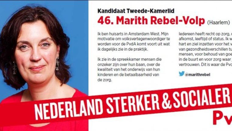 De verkiezingsflyer van Rebel-Volop. Beeld PvdA