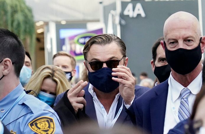 L'acteur Leonardo DiCaprio a assisté à une réunion lors de la Conférence des Nations unies sur le changement climatique (COP26) à Glasgow, en Écosse.