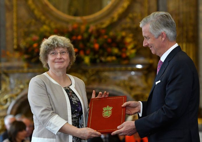 Barones Ingrid Daubechies, hier in 2017 met koning Filip.