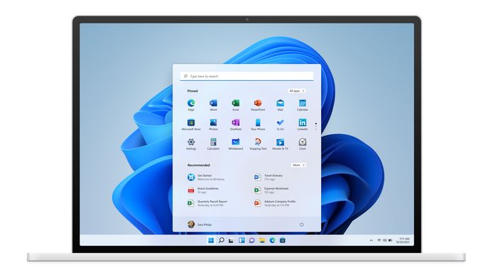 Het nieuwe ontwerp van Windows 11.