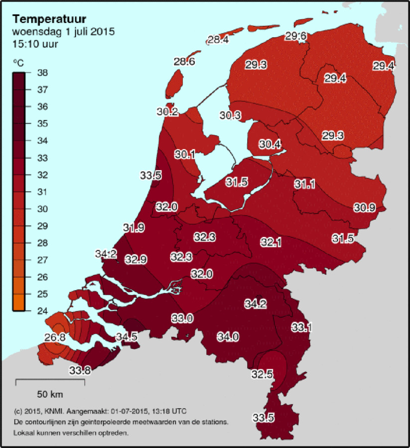 41 graden! Wordt het zaterdag warmste dag ooit? Foto AD.nl