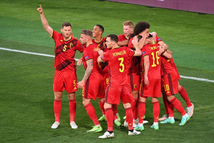 De Rode Duivels tijdens de match tegen Portugal op het EK.