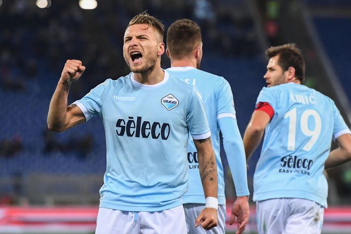 Ciro Immobile juicht na zijn tweede goal.