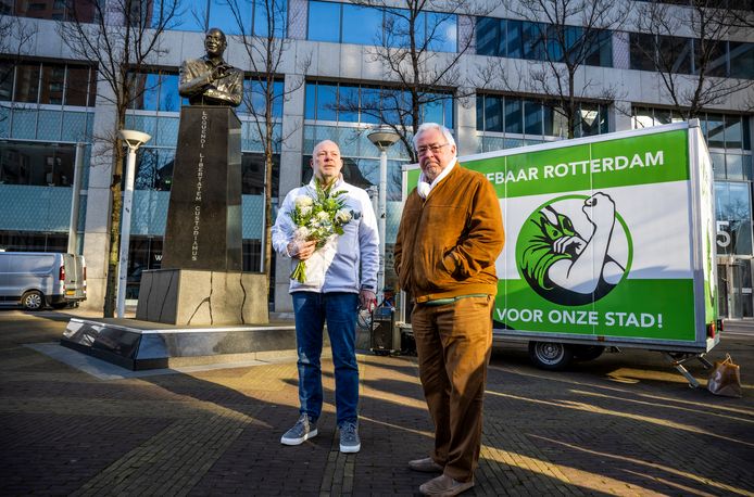 Lijsttrekker Robert Simons (links) en oprichter Ronald Sørensen.