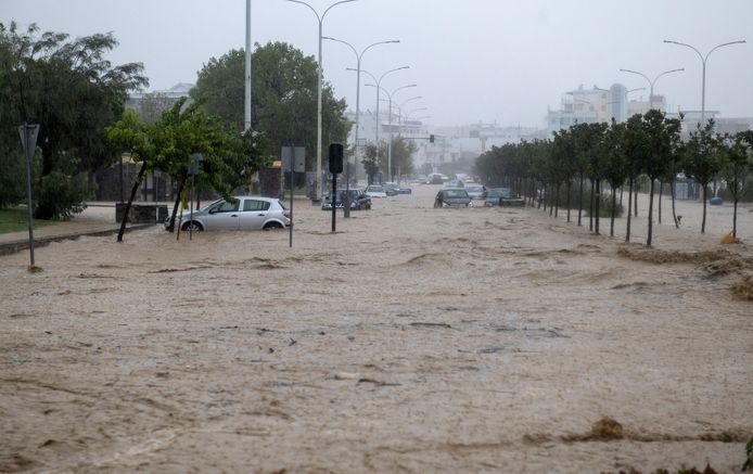 Inondazioni a Volos, Grecia centrale.
