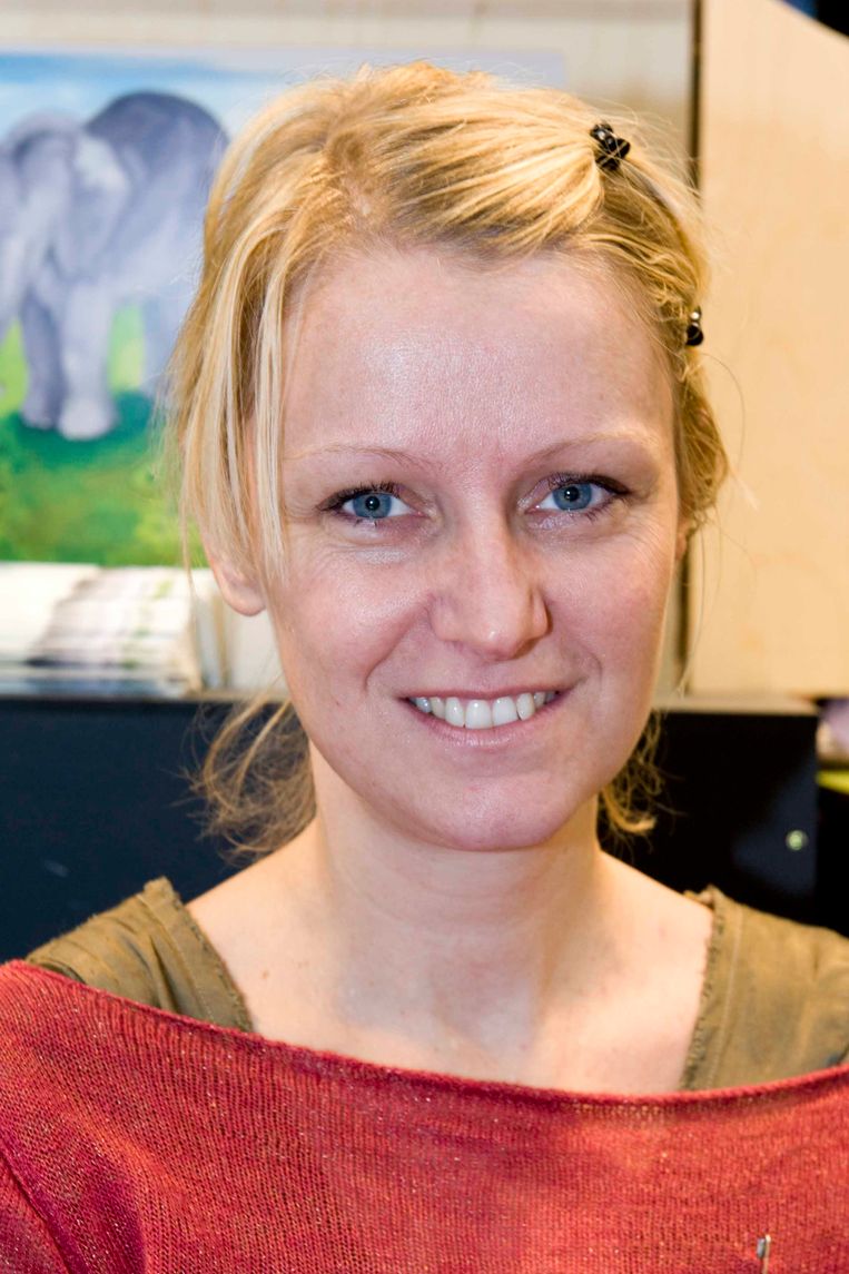 Schrijfster Tine Mortier op de Boekenbeurs van 2017.  Beeld RV/Boekenbeurs