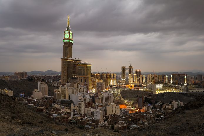 Een beeld van Mekka, de heilige stad voor moslims.