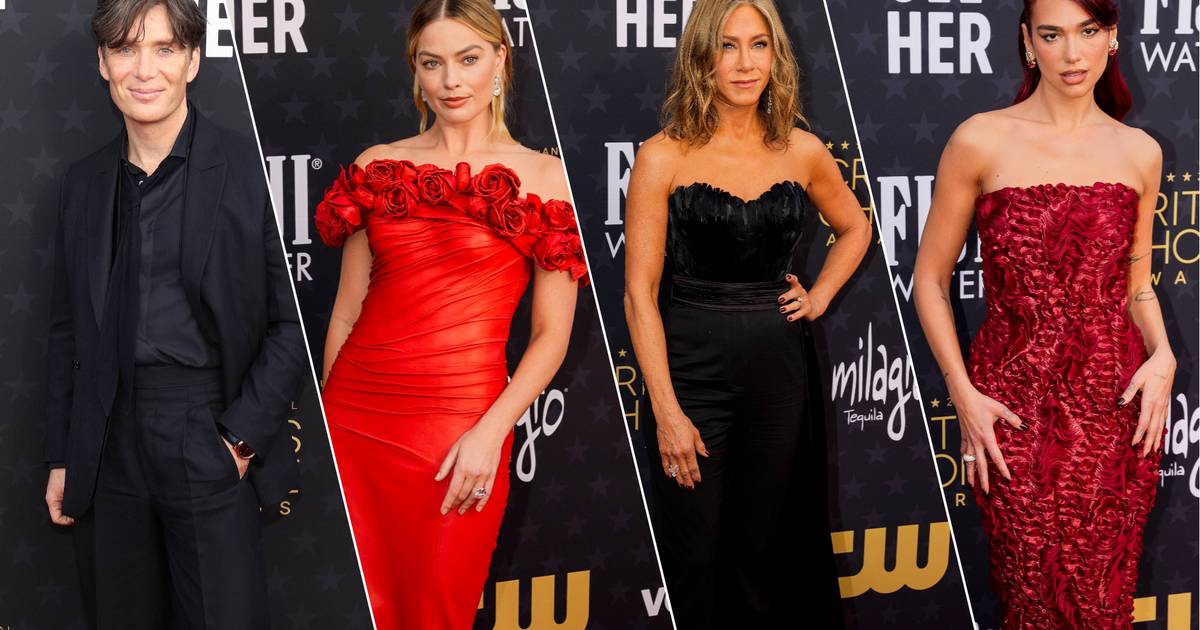 in the picture.  Black and red dominate the 2024 Critics' Choice Awards |  celebrities