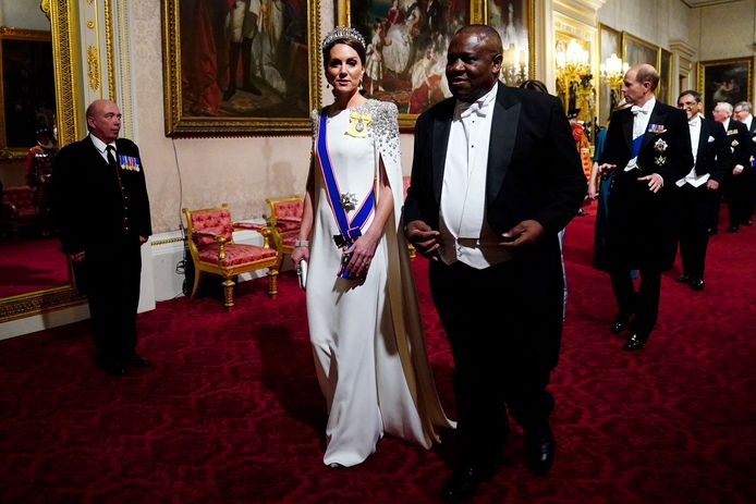 Kate met de president van Zuid-Afrika.