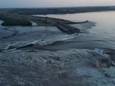 A general view of the Nova Kakhovka dam that was breached in Kherson region, Ukraine June 6, 2023 in this screen grab taken from a video obtained by Reuters/via REUTERS    THIS IMAGE HAS BEEN SUPPLIED BY A THIRD PARTY. NO RESALES. NO ARCHIVES.