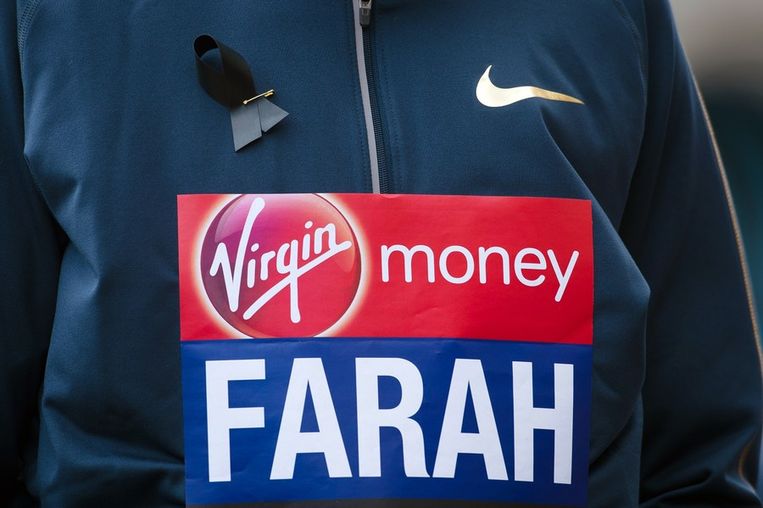 Mo Farah, gouden medaillewinnaar van de Olympische Spelen, loopt zondag in Londen om geld in te zamelen voor de slachtoffers van de marathon van Boston. Beeld epa