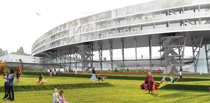 De huidige Kuip wordt in de plannen van Feyenoord City ingrijpend verbouwd.