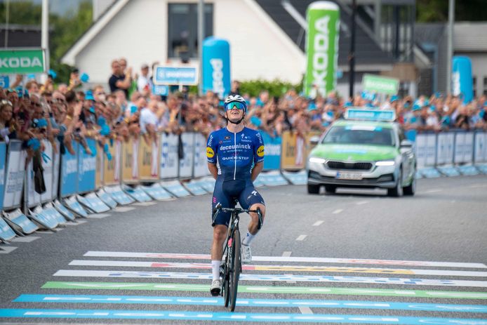 Remco Evenepoel won voor Deceuninck-Quick.Step in de Ronde van Denemarken.