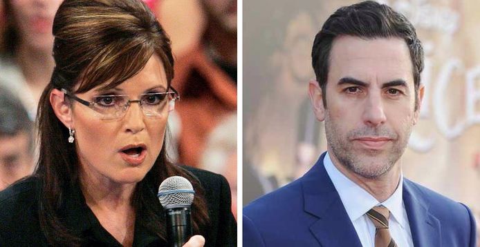 Politica Sarah Palin woedend en Sacha Baron Cohen.