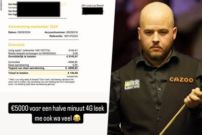 “Thank you, Telenet”: Luca Brecel does not have to pay a bill of 5,000 euros (!) after “half a minute of 4G”