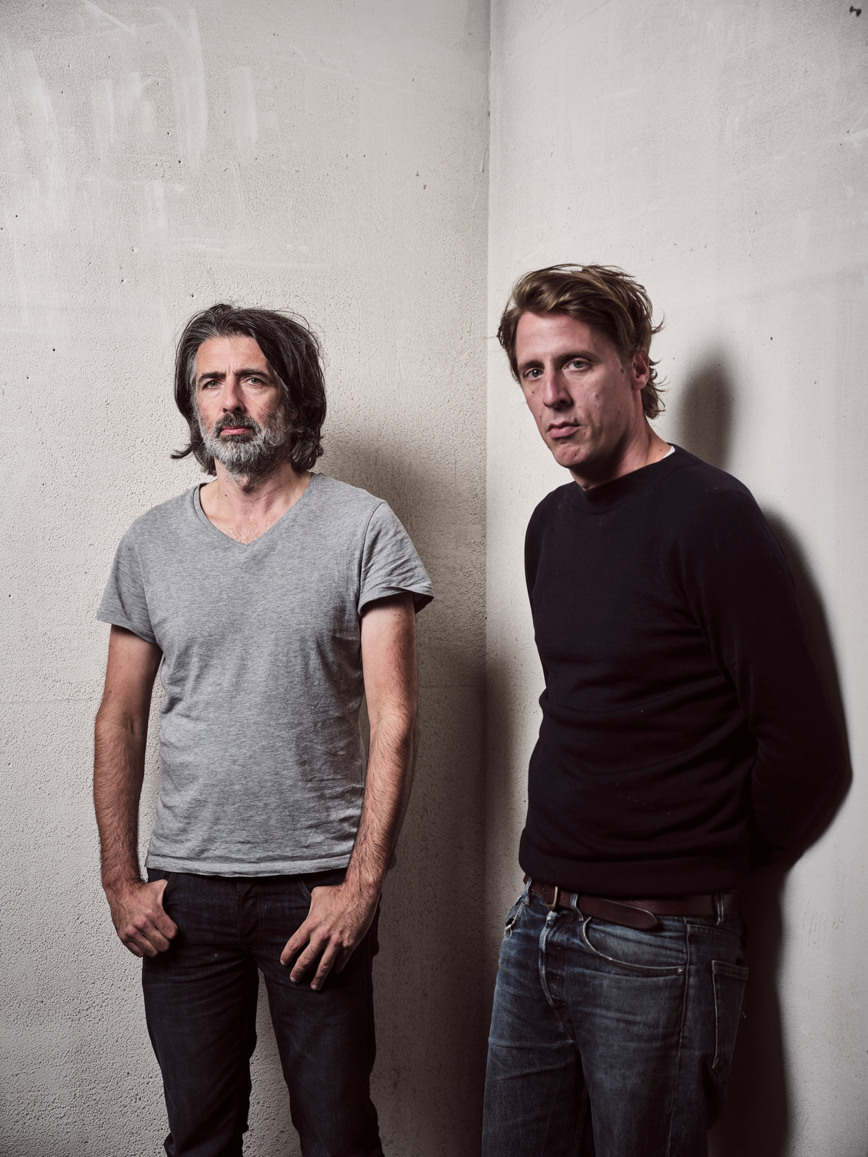 Rinus Van de Velde (r): ‘Er zijn kunstenaars die maanden over één schilderij doen. Ik heb daar het geduld niet voor, ik zou er helemaal gek van worden.’ Beeld Charlie De Keersmaecker