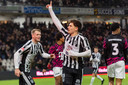 Lasse Wehmeyer viert zijn eerste goal voor Heracles met het thuispubliek op Erve Asito.