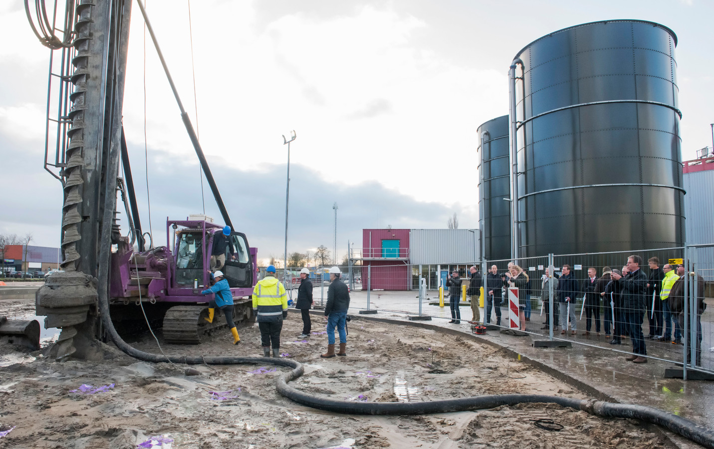 De bouw van de bio-energiecentrale in Harderwijk ging in december 2017 officieel van start.
