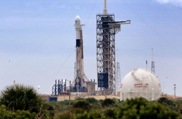 De Falcon-9 draagraket van SpaceX (archiefbeeld).
