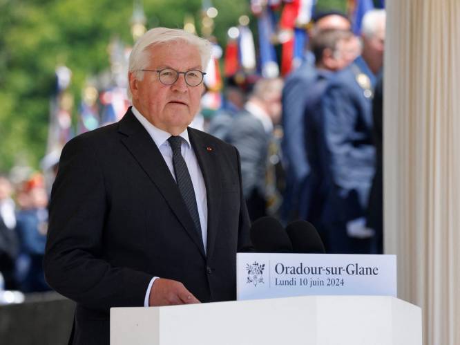 Duitse president betuigt schaamte bij herdenking 
nazi-bloedbad in Frankrijk
