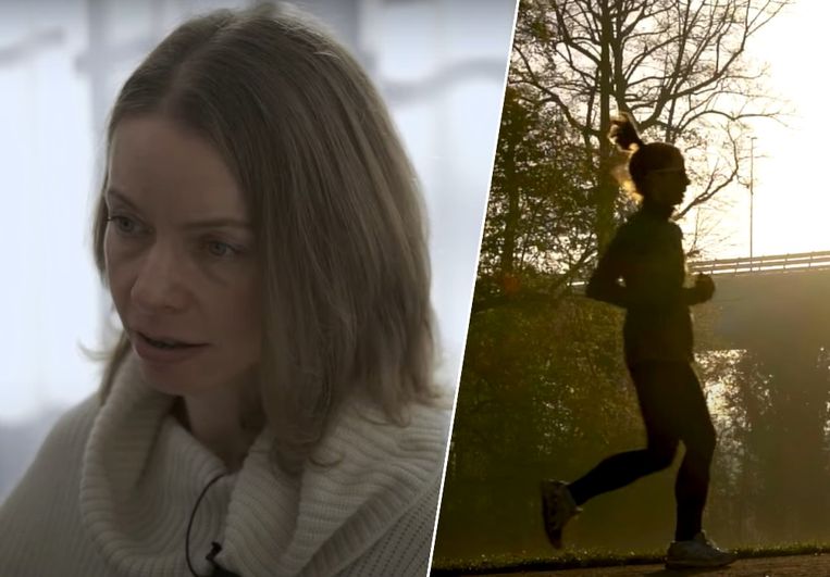 Nathalie Huygens in de reportage die haar zoon Wout (25) maakte.  Beeld YouTube/ Wout Van Steenwinkel