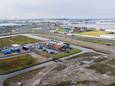 Bedrijventerrein Honderdland in Maasdijk vanuit de lucht.