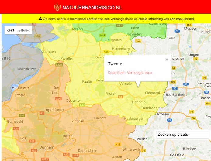 In Twente geldt maandag natuurbrandcode Geel.