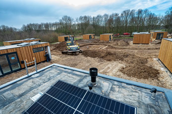 Tijdelijke huizen in Nijmegen. Dit is niet per se hoe de flexwoningen in Overbetuwe er moeten uitzien.