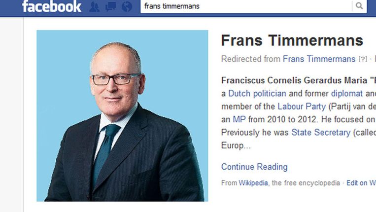 Fanpagina Frans Timmermans op Facebook Beeld 