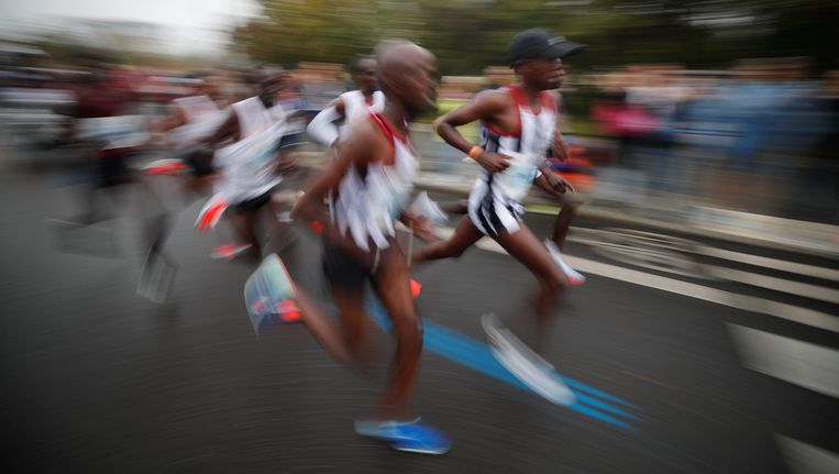 Koplopers tijdens de marathon in Berlijn Beeld reuters