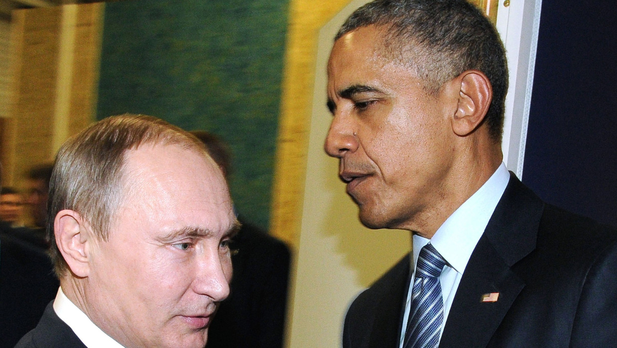 President Obama straft Rusland voor de vermeende inmenging in de Amerikaanse verkiezingen. Beeld AFP