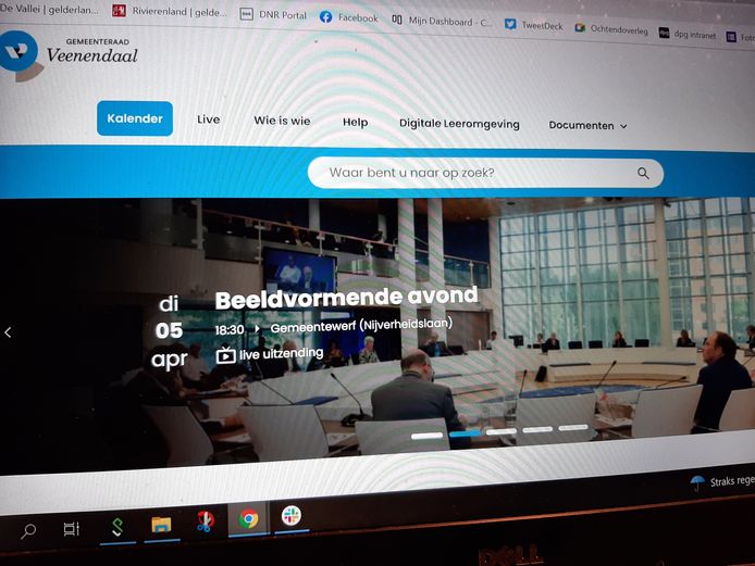 Een pagina van het raadsinformatiesysteem van Veenendaal.