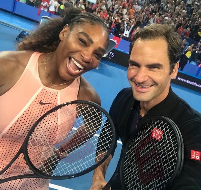 Na de partij namen Serena en Roger tijd voor een selfie.