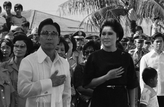 Ferdinand Marcos e sua moglie Imelda nel 1977.