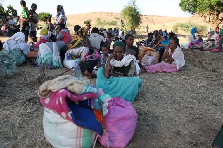 Ethiopische vluchtelingen in de Soedanese provincie Gedaref.  Beeld AP