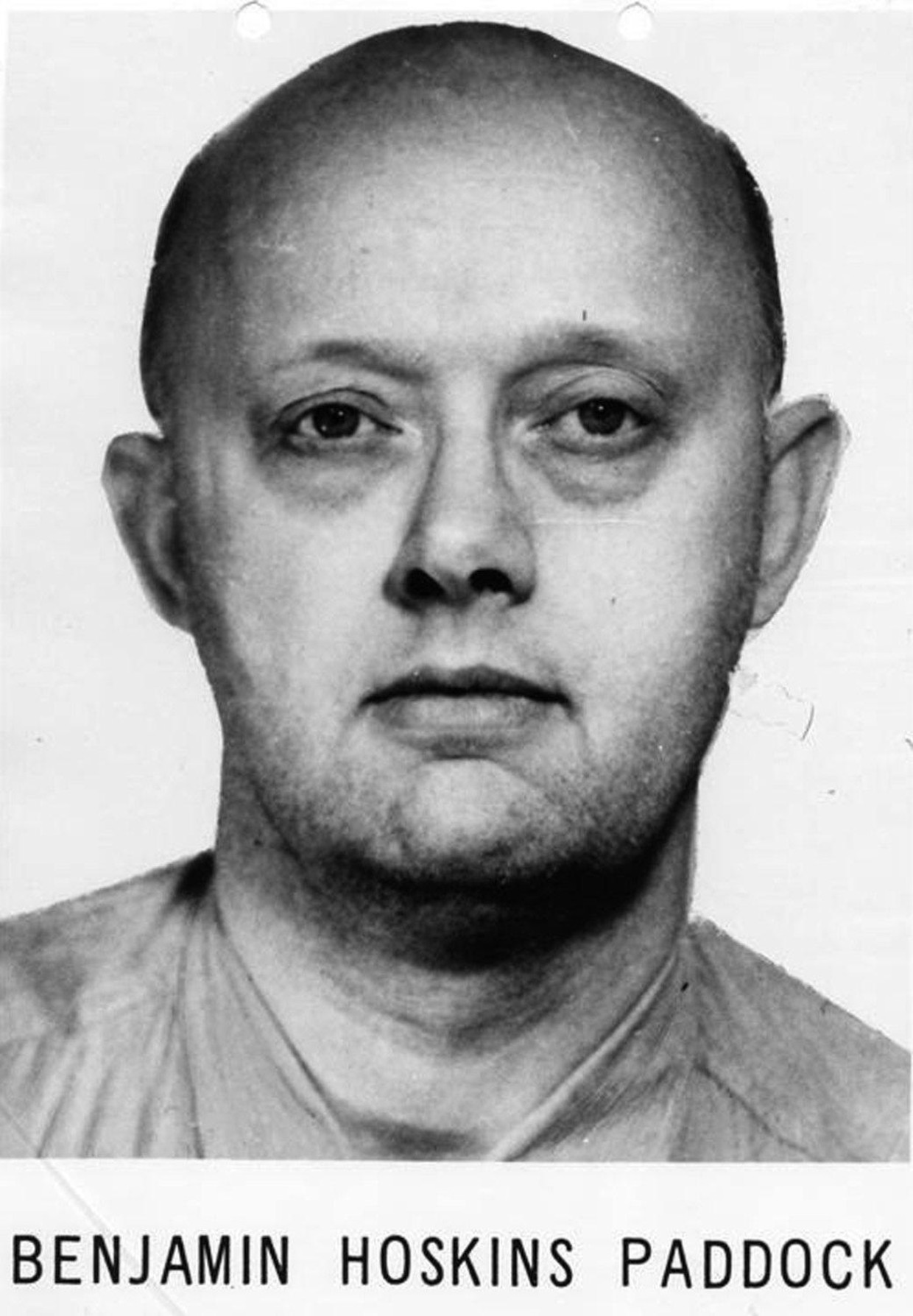 De vader van Stephen Paddock, een bankrover, op een FBI-poster. Benjamin Paddock stond acht jaar lang op de lijst van meest gezochte criminelen. Beeld EPA