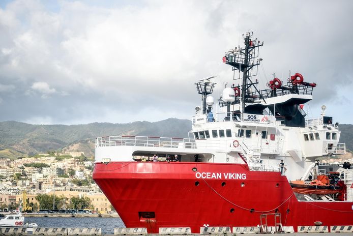 Het humanitaire schip Ocean Viking.