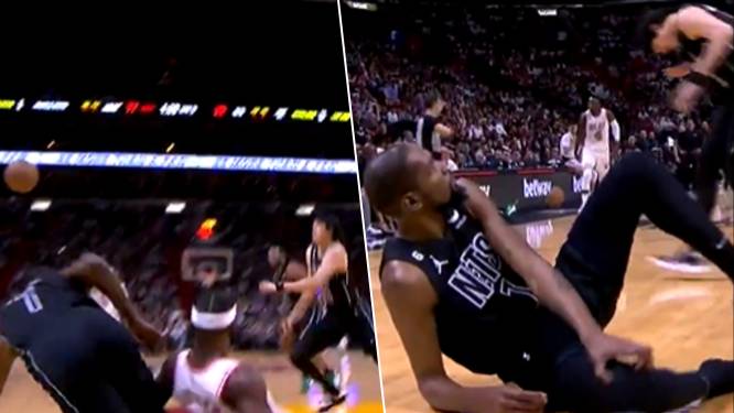 KIJK. Zorgen bij Brooklyn: sterspeler Kevin Durant valt na pijnlijk contact uit met knieblessure