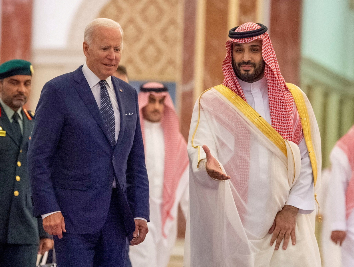US President Joe Biden (left) and Crown Prince Bin Salman in July this year.  Image VIA REUTERS