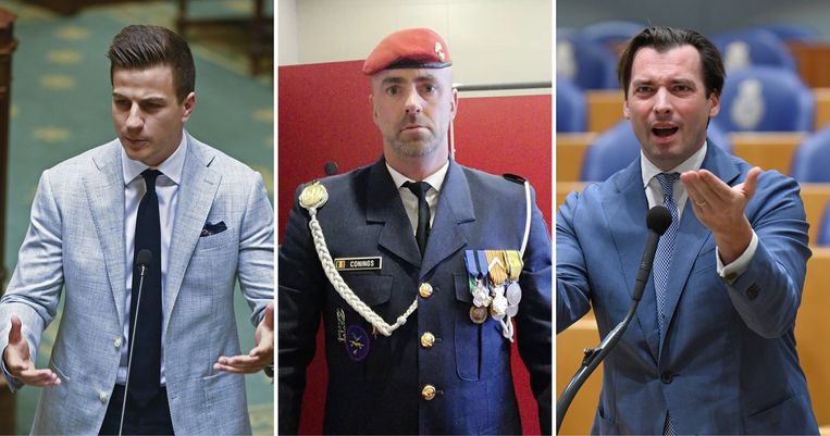 Dries Van Langenhove, Jürgen Conings, Thierry Baudet. ‘De vertegenwoordigers van alt-right zijn yuppen, echt jasje-dasje: hoogopgeleid, netjes gekleed, maatschappelijk succesvol.' Beeld Humo