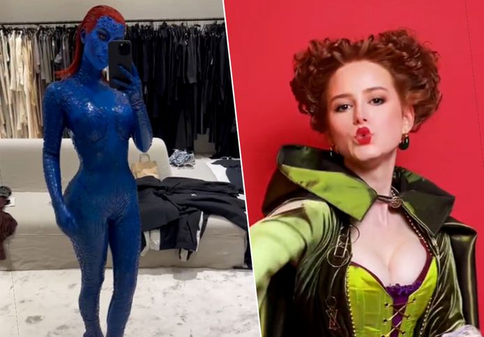 Kim Kardashian en Madelaine Petsch vieren al Halloween.