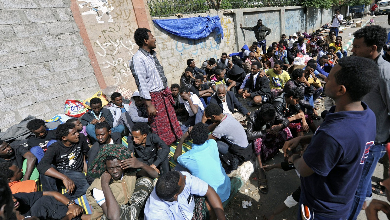 Vluchtelingen uit Eritrea in Jemen. Beeld epa
