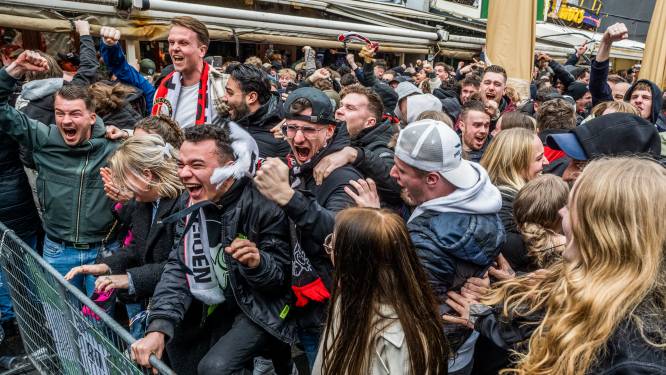 Groot feest in Rotterdam na winst Feyenoord: ‘Nu kunnen we zeggen: we worden kampioen!’