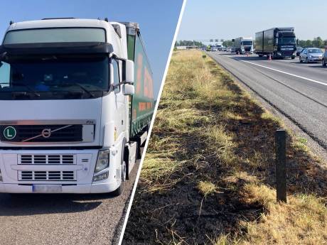 Bermbrandje en pechgeval op A28: weg weer vrij, file tussen Zwolle en Staphorst neemt af